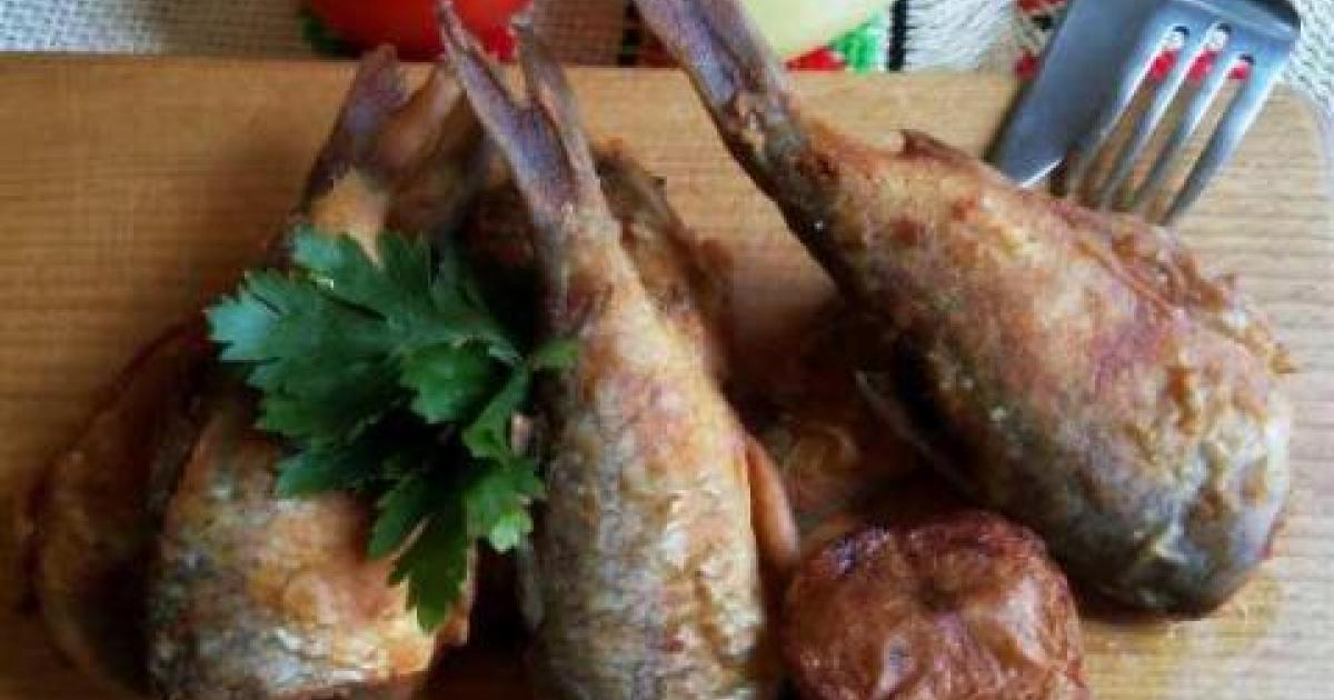 Жареная речная рыба с горчицей